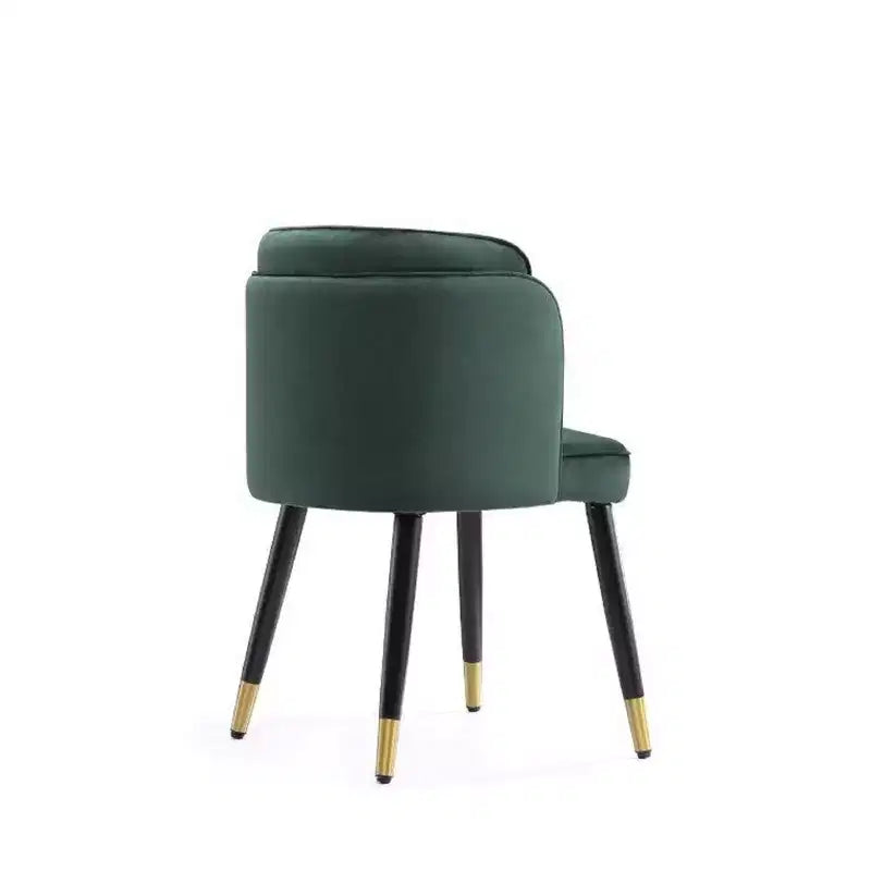 Sedia da pranzo in velluto verde Hunter, schienale a barile, senza braccioli, 1 posto
