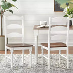 Set da pranzo rettangolare bianco/noce, 7 pezzi, 6 posti a sedere