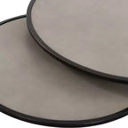 Set di 2 tavolini rotondi sovrapponibili Grigio e Nero