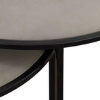 Set di 2 tavolini rotondi sovrapponibili Grigio e Nero