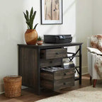 Credenza portaoggetti industriale in rovere carbonio con cassetti – 1 utente