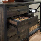 Credenza portaoggetti industriale in rovere carbonio con cassetti – 1 utente