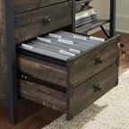 Credenza portaoggetti industriale in rovere carbonio con cassetti – 1 utente
