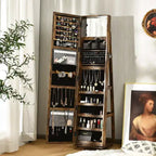 Armadietto Portagioie Rotante a 360° con Specchio e Chiave – Nero / Blu / Marrone / Caffè / Marrone Scuro / Grigio Scuro / Grigio / Viola Chiaro / Rosa / Bianco – Utente Singolo