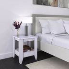 Comodino classico quadrato – Nero / Ciliegio / Grigio / Bianco, Montaggio da 1 persona