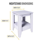 Comodino classico quadrato – Nero / Ciliegio / Grigio / Bianco, Montaggio da 1 persona
