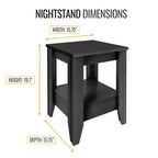 Comodino classico quadrato – Nero / Ciliegio / Grigio / Bianco, Montaggio da 1 persona