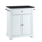 Carrello da cucina portatile con top in granito – Nero / Mogano / Bianco, Montaggio in 1 persona