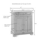 Carrello da cucina portatile con top in granito – Nero / Mogano / Bianco, Montaggio in 1 persona