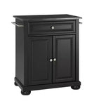 Carrello da cucina portatile con top in granito – Nero / Mogano / Bianco, Montaggio in 1 persona