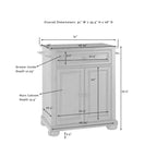 Carrello da cucina portatile con top in granito – Nero / Mogano / Bianco, Montaggio in 1 persona