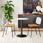 Tavolo da bistrò rotondo bianco/oro, bianco/nero, marrone/nero – 2 posti