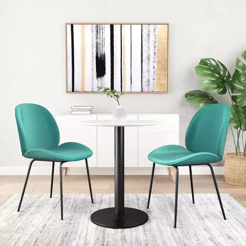 Tavolo da bistrò rotondo bianco/oro, bianco/nero, marrone/nero – 2 posti