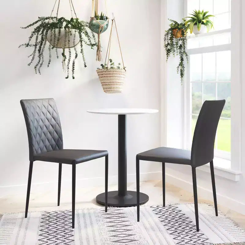 Tavolo da bistrò rotondo bianco/oro, bianco/nero, marrone/nero – 2 posti
