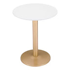 Tavolo da bistrò rotondo bianco/oro, bianco/nero, marrone/nero – 2 posti