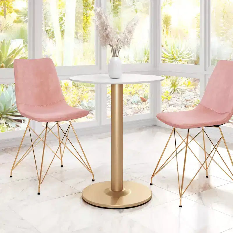 Tavolo da bistrò rotondo bianco/oro, bianco/nero, marrone/nero – 2 posti