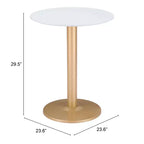 Tavolo da bistrò rotondo bianco/oro, bianco/nero, marrone/nero – 2 posti