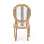 Sedia da pranzo senza braccioli a righe blu scuro / motivo scozzese grigio, set da 2