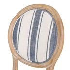Sedia da pranzo senza braccioli a righe blu scuro / motivo scozzese grigio, set da 2