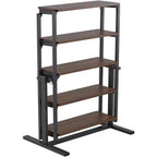 55 Downing Street Walnut and Gray Convertible Bookshelf Dining Table