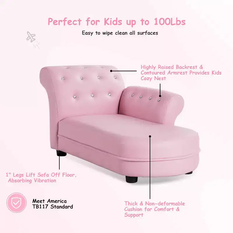 Poltroncina per bambini rosa – Seduta singola