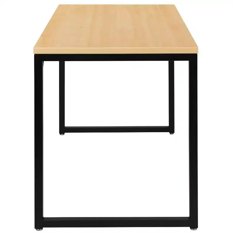 Scrivania per computer da 47" in metallo a giorno, mogano/nero, 1 persona