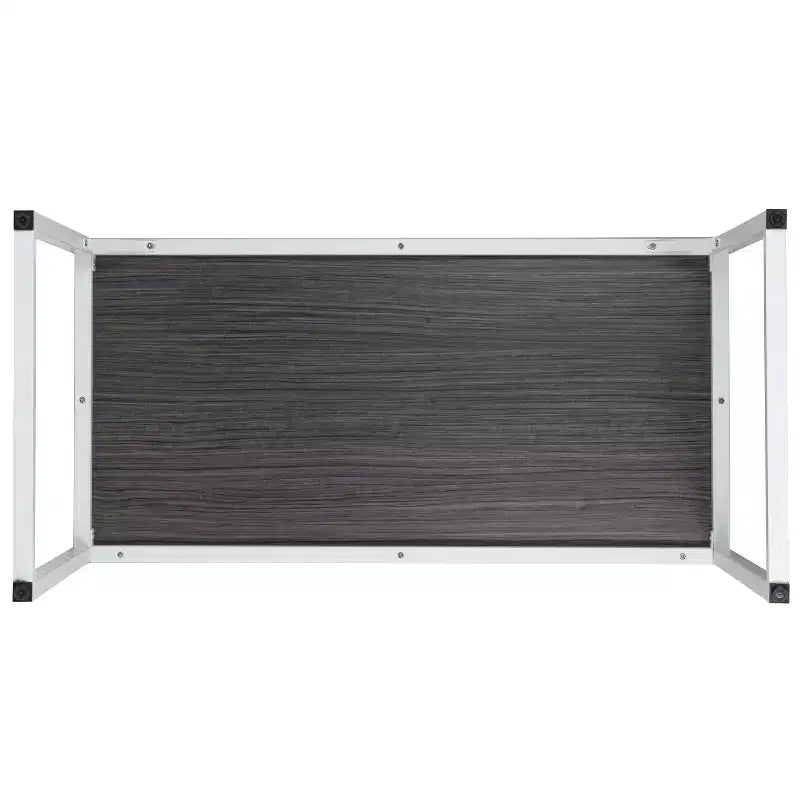 Scrivania per computer da 47" in metallo a giorno, mogano/nero, 1 persona