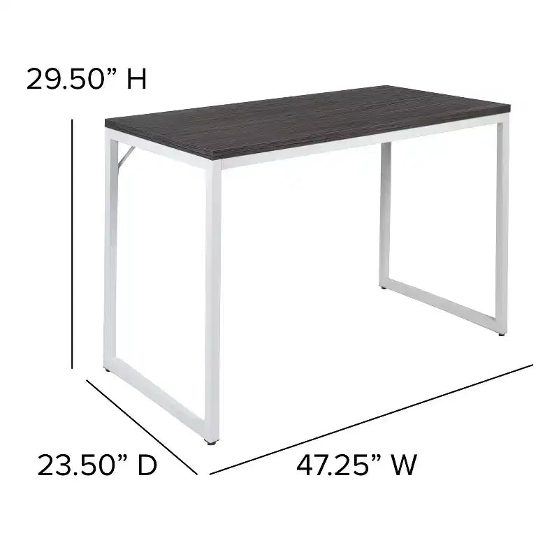 Scrivania per computer da 47" in metallo a giorno, mogano/nero, 1 persona