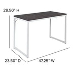 Scrivania per computer da 47" in metallo a giorno, mogano/nero, 1 persona