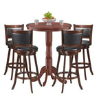 Costway 5pcs Pub Table Set 30'' Round Bar Height Table & 4pcs Swivel Bar Stools