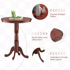 Set tavolo da pub rotondo marrone altezza bancone, 5 pezzi, per 4 persone