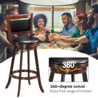 Set tavolo da pub rotondo marrone altezza bancone, 5 pezzi, per 4 persone