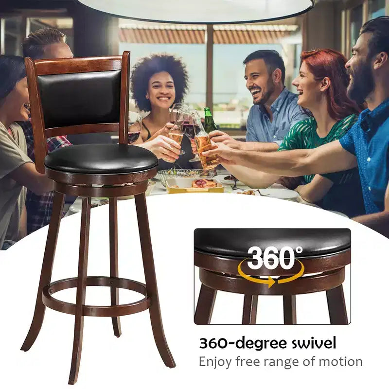 Set tavolo da pub rotondo marrone altezza bancone, 5 pezzi, per 4 persone