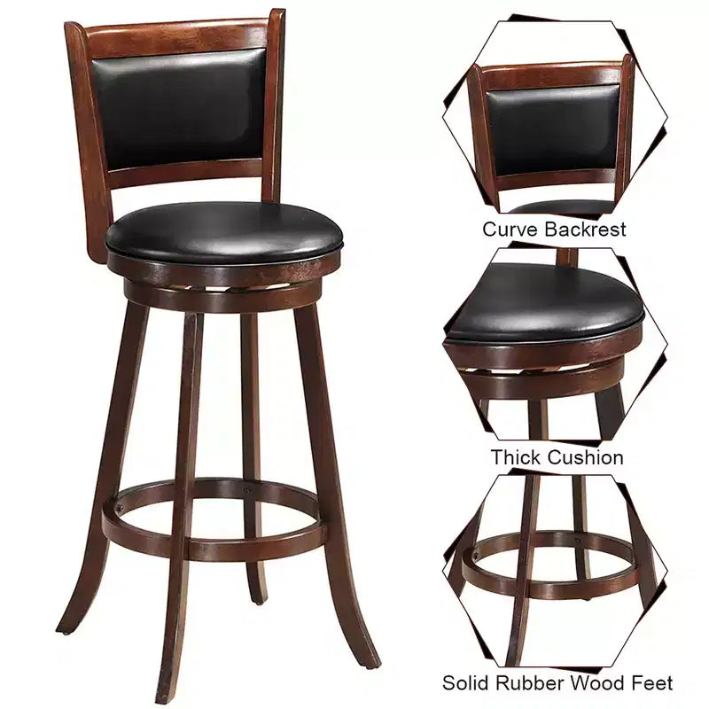Set tavolo da pub rotondo marrone altezza bancone, 5 pezzi, per 4 persone