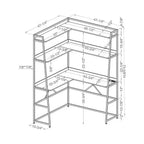 Scrivania ad angolo con libreria e porta USB – Marrone/Nero, Rovere/Nero – 1 persona