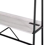 Scrivania ad angolo con libreria e porta USB – Marrone/Nero, Rovere/Nero – 1 persona