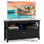 Costway Free Standing TV Cabinet Wooden Console TV Media Entertainment