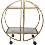 Uttermost Zelina 30 1/4 Wide Antique Gold 2-Shelf Bar Cart