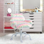 Sedia da scrivania girevole Rainbow Unicorn con braccioli, altezza regolabile, per 1 persona