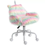 Sedia da scrivania girevole Rainbow Unicorn con braccioli, altezza regolabile, per 1 persona