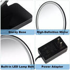 Specchio ovale da trucco nero/oro/bianco con luci LED, dimmerazione a 4 colori, telecomando, 1 persona