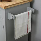 Carrello/Isola da Cucina con Ruote Nero/Marrone Quercia/Grigio/Bianco con Piano in Legno di Gomma, Cassetti e Porta Spezie